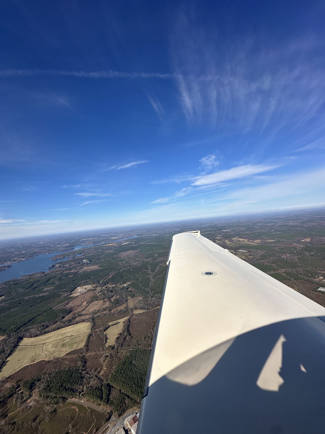 Wing over the North Carolina countryside